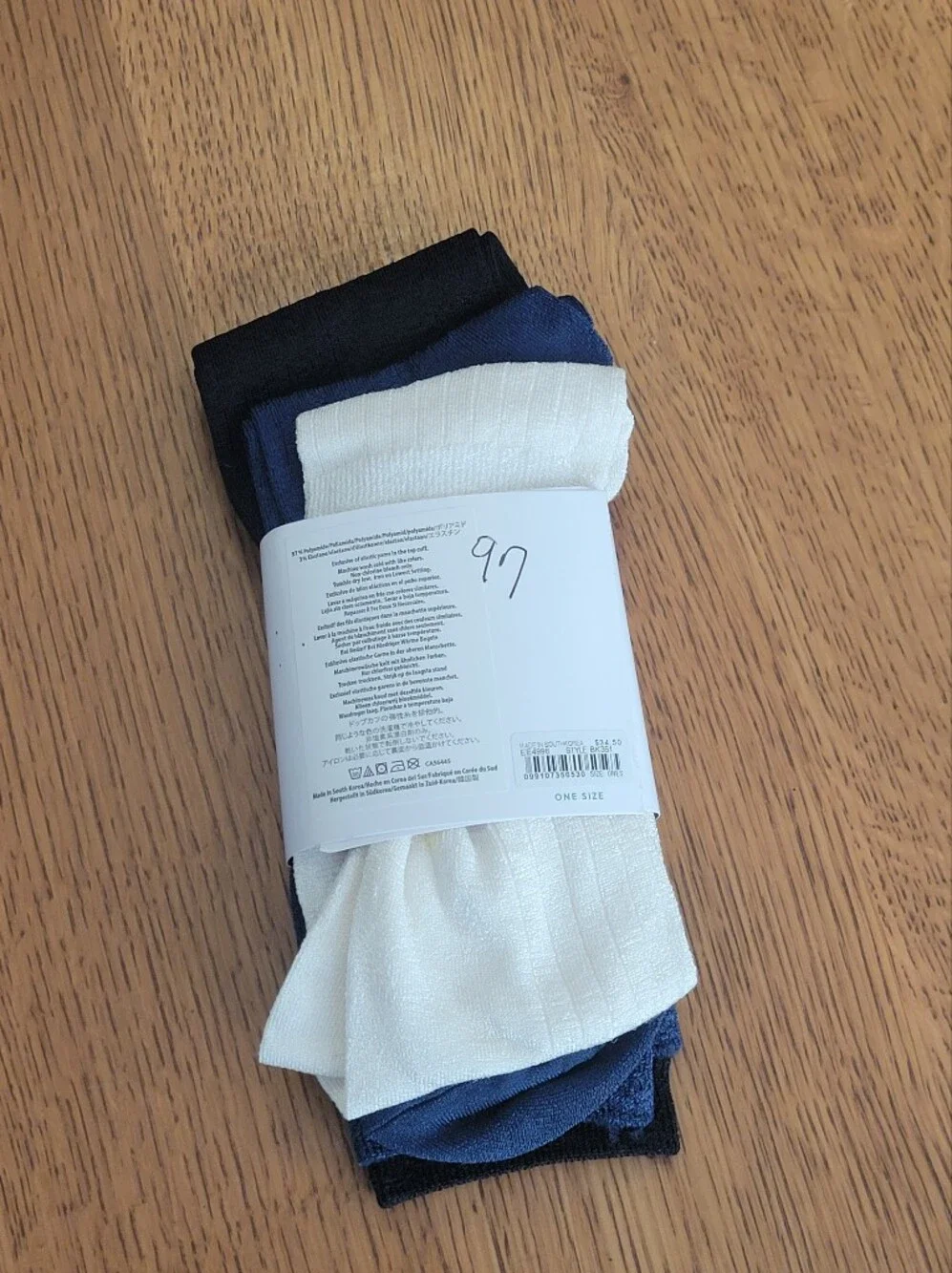 J. Crew Silky Ribbed Trouser Socks - 3 pair - Navy, Black, Ivory